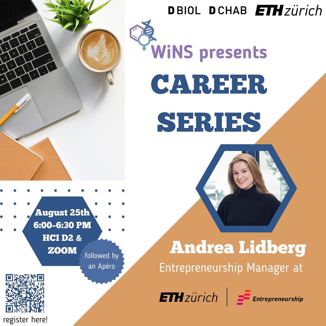 📣📣 #careerseries 
Whether you are at the end of your studies or you would just like to get a glimpse into the world of industry, this is the talk for all of you (everybody welcome!)! 

Andrea Lidberg, MSc is currently Entrepreneurship Manager at ETH Entrepreneurship where she supports young entrepreneurs turn their ideas into start-ups. With her background in physics and her experience in venture capital, we can't wait to hear how her career path came about and what her current position entails! We are honoured to welcome her! ✨

Join us in-person in HCI D2 or virtually for this exciting talk on August, 25th from 6-6:30 pm, followed by an apero.🥳

#wins #career #womensupportingwomen #networking #switzerland #myethzurich #diversity #womeninstem #stem #femalescientist #womenempowerment #lifescience #chemistry #ethentrepreneurclub #venturecapital